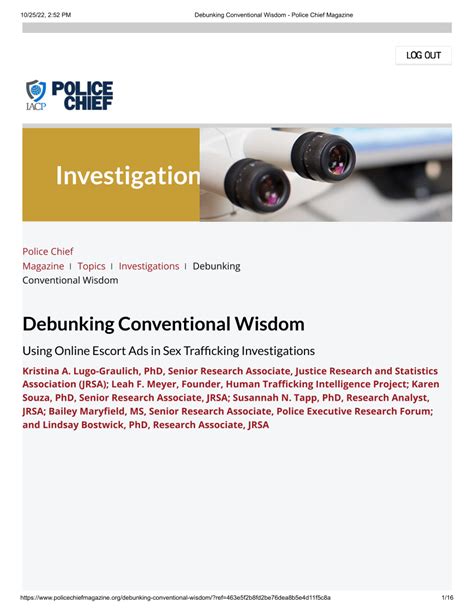 is law enforcement on tryst|Debunking Conventional Wisdom: Using Online。